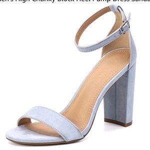 Moda Chic blue suede platform sandal heel